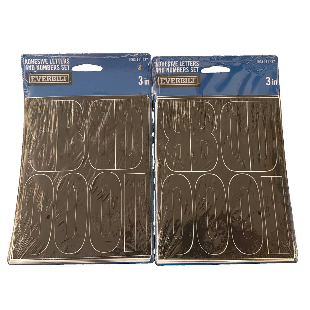 2 In. Black Die-Cut Letters and Numbers Mailbox Sticker Set